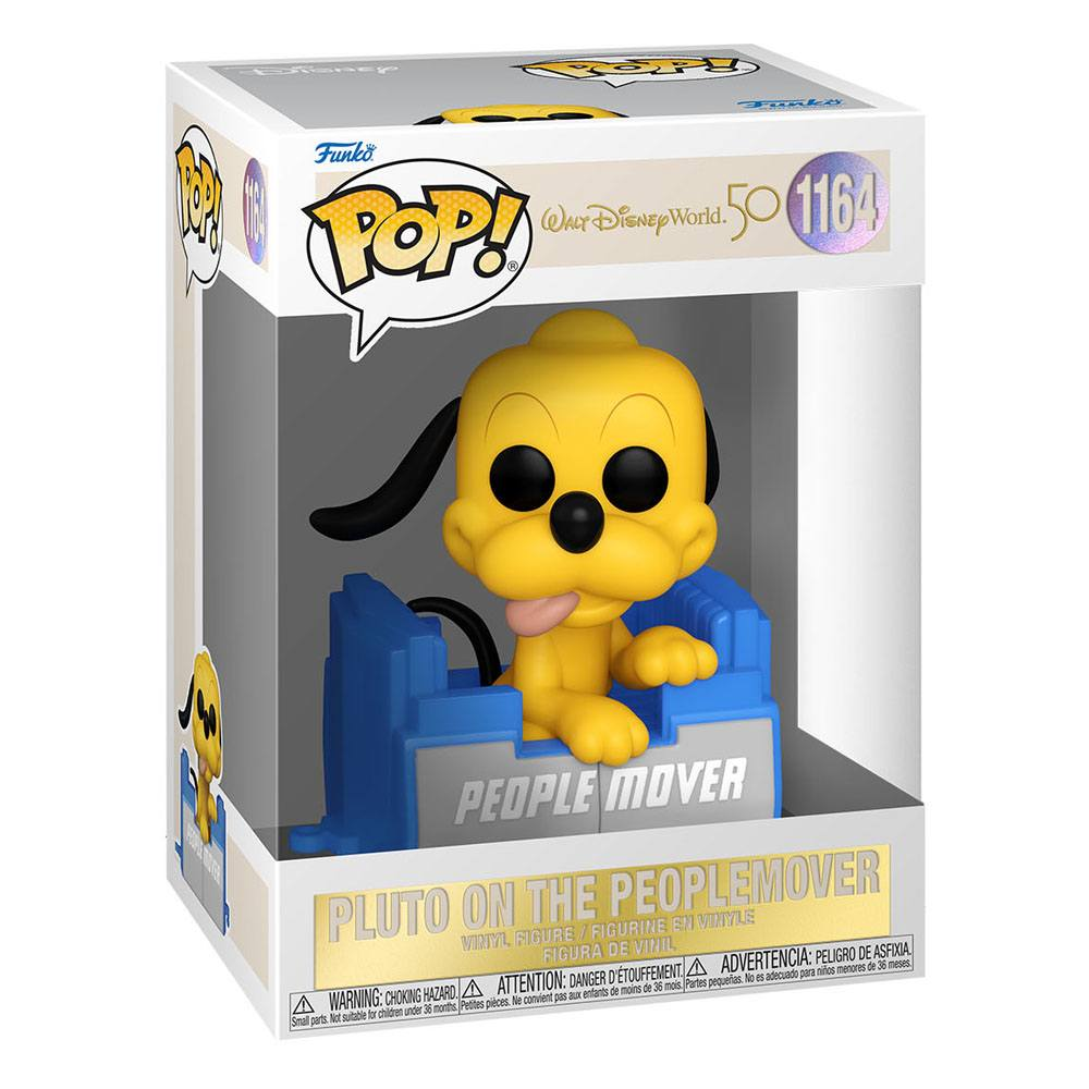 Pluto Funko Pop Figur in einer People Mover Attraktion Box.
