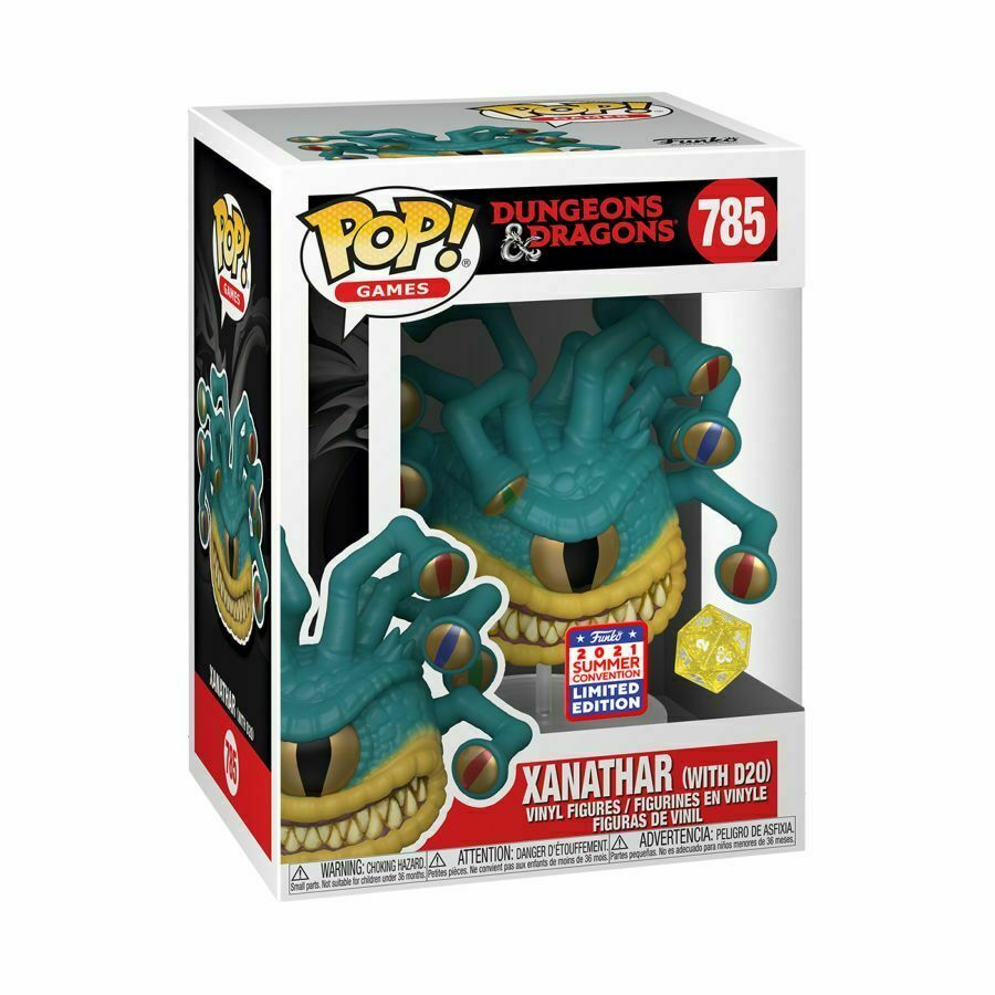 Eine Funko Pop-Figur von Xanathar mit D20 in einer Sammlerbox aus dem Dungeons & Dragons Universum.