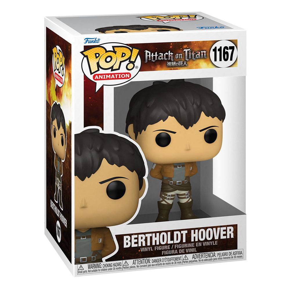 Figurine en vinyle Funko Pop de Bertholdt Hoover d'Attack on Titan en boîte.