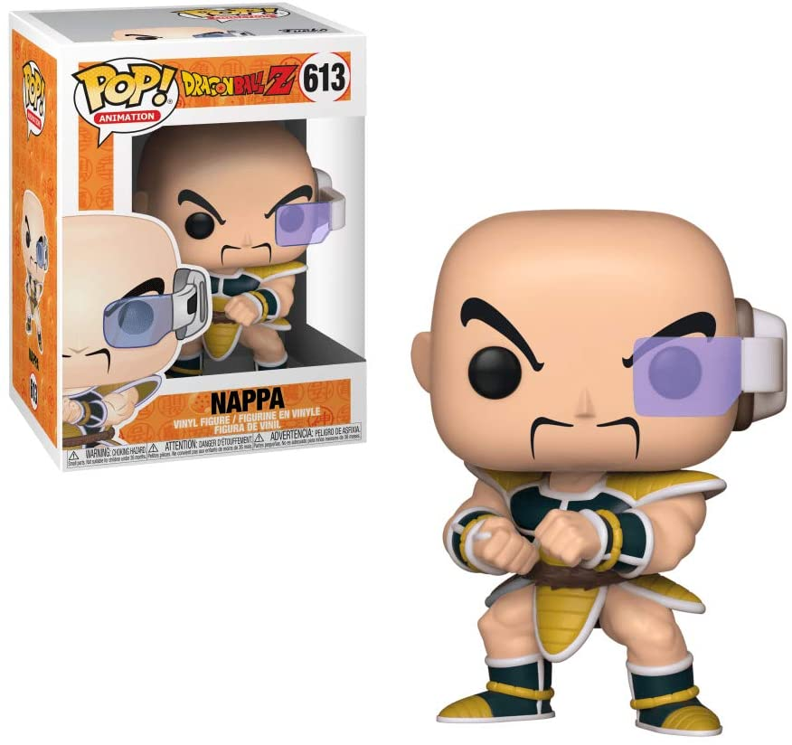 Nappa Funko Pop Figur mit Scouter und seiner Box.