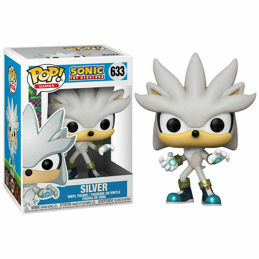 Figura de vinilo Pop! de Silver the Hedgehog con su caja.