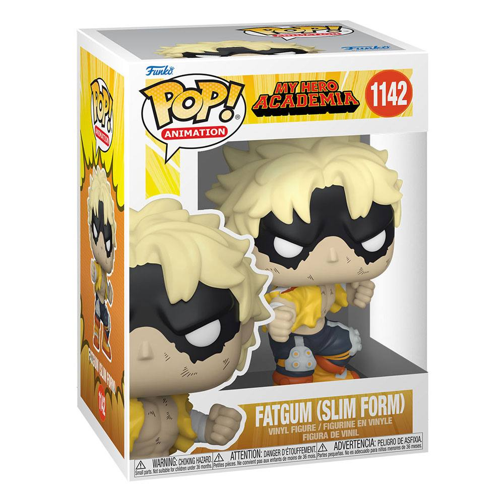 Action figure Funko Pop! di Fatgum in forma snella da My Hero Academia, in scatola numerata 1142.
