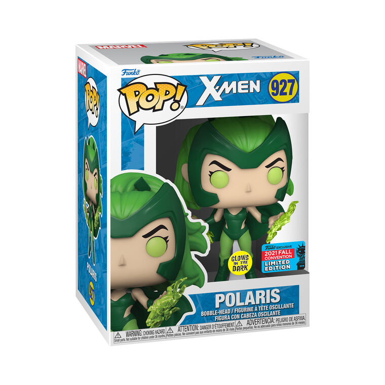 Eine Funko Pop Box für die X-Men Polaris 2021 Fall Convention Limited Edition Vinylfigur.