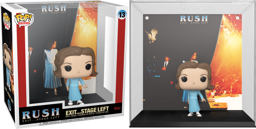 Pop! Album Vinylfigur von Rush Exit... Stage Left mit Figur und Hintergrund.