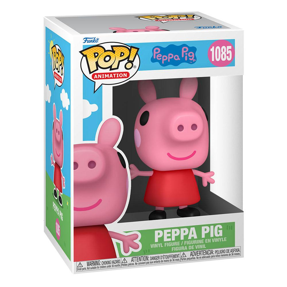 Figura de vinilo Funko Pop de Peppa Pig en caja original con vestido rojo.