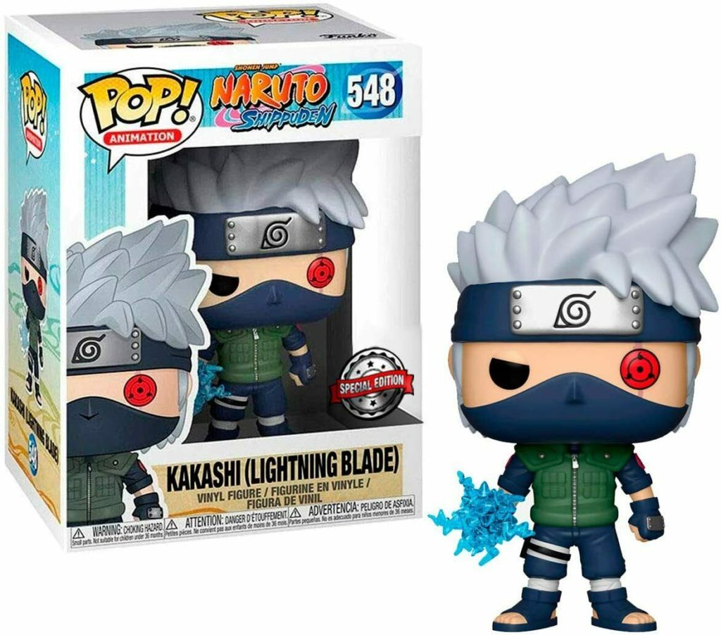 Figura de vinilo Funko Pop de Kakashi Lightning Blade junto a su caja.