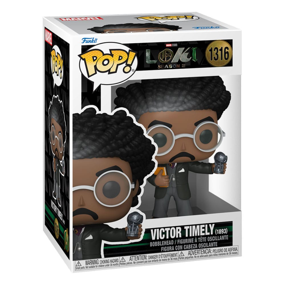 Figurine en vinyle Funko Pop de Victor Timely de Loki dans sa boîte.