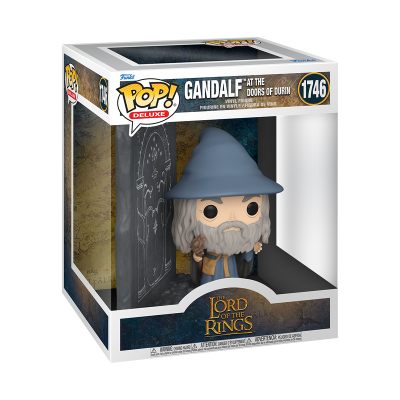 Funko Pop Deluxe Figur von Gandalf an den Türen von Durin aus Der Herr der Ringe.