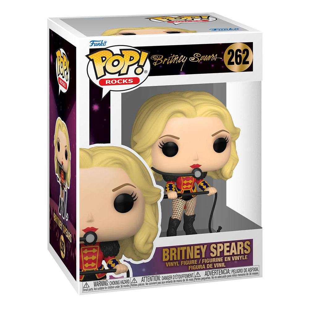 Figura in vinile Funko Pop Rocks Britney Spears in scatola, numero 262, con giacca militare rossa e oro.