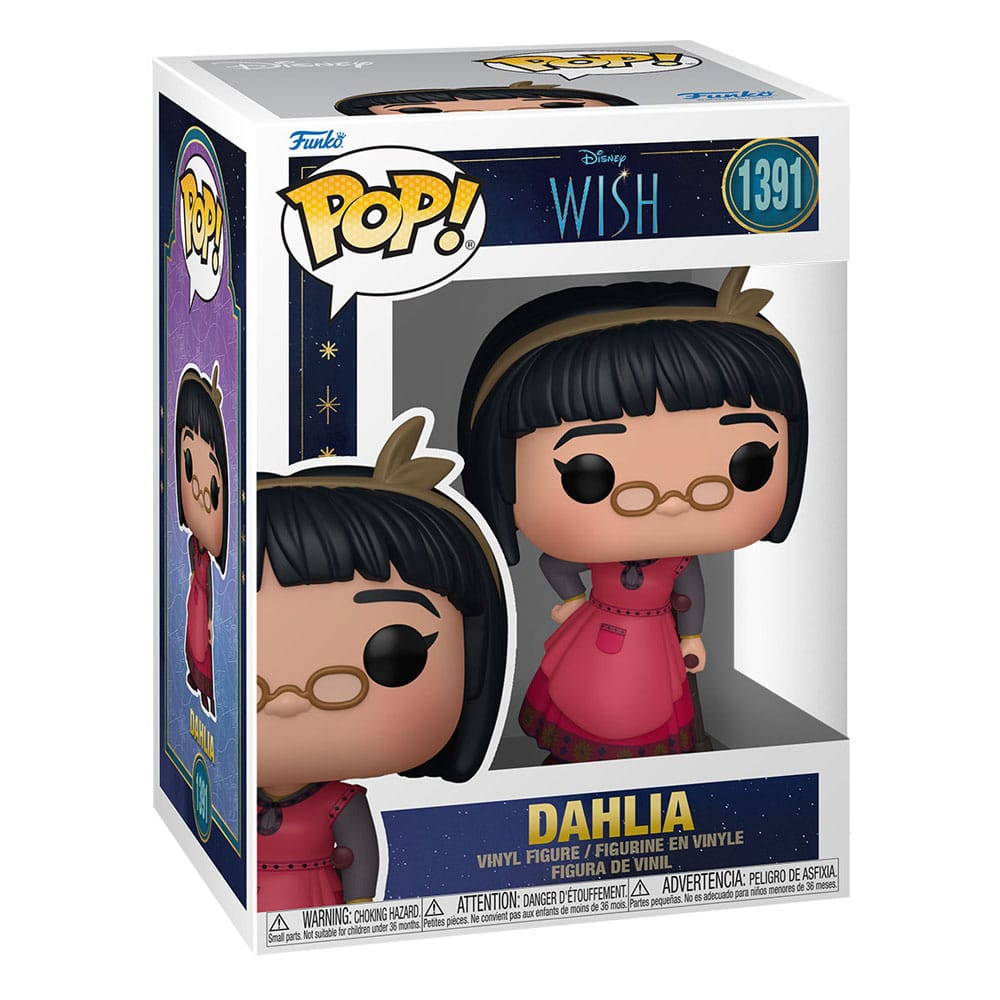 Figura de vinilo Funko Pop de Dahlia de Wish de Disney, número 1391, en su caja.