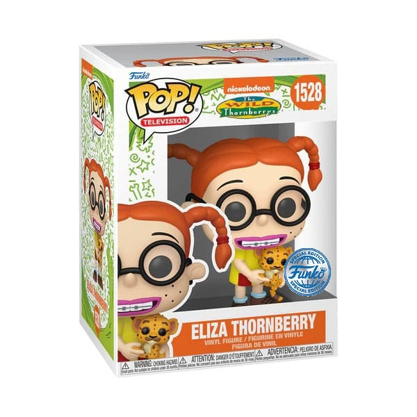 Figura Funko Pop de Eliza Thornberry en su caja, sosteniendo un peluche.