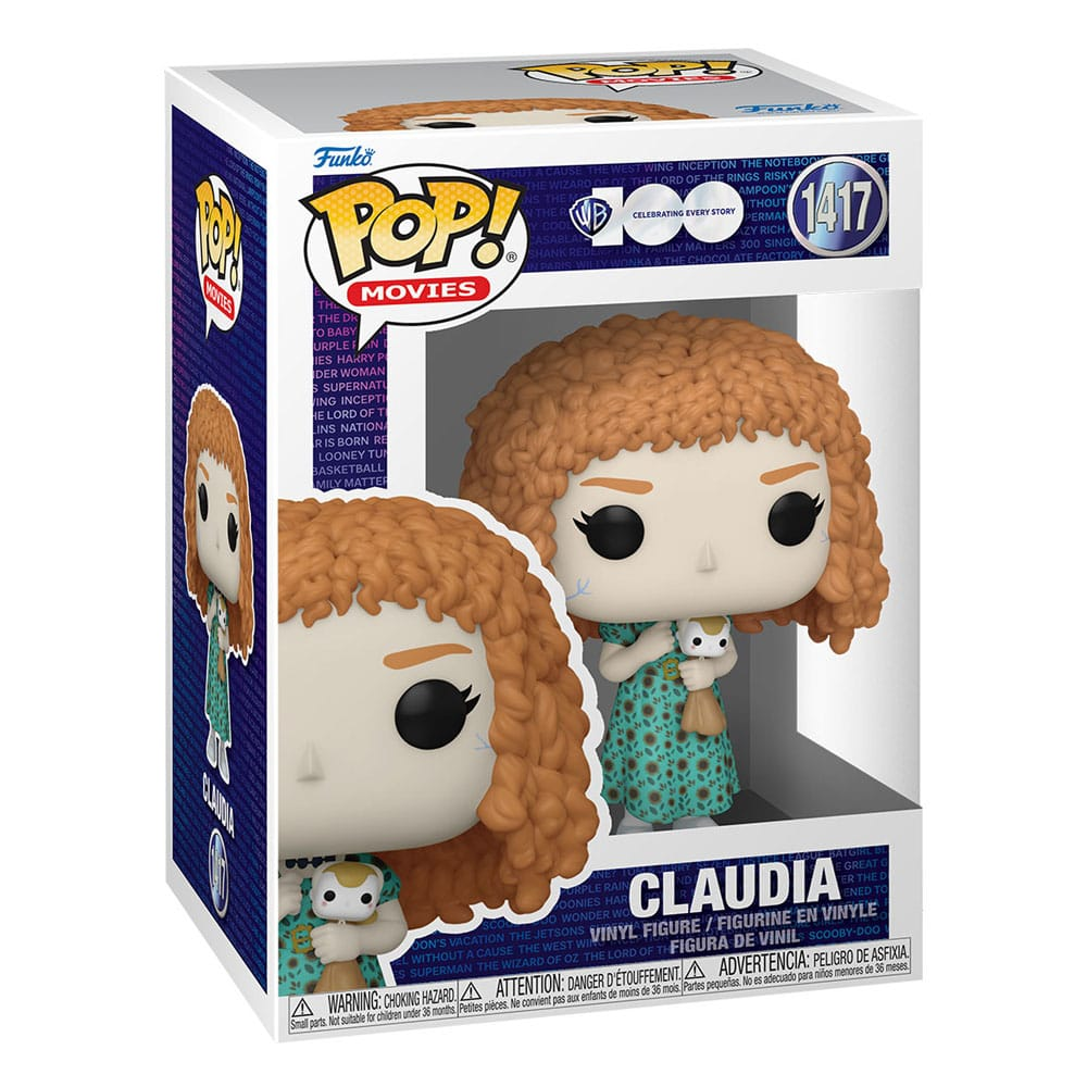 Kolekcjonerska figurka winylowa Pop! Movies przedstawiająca Claudię w pudełku, z lokami i zieloną sukienką.