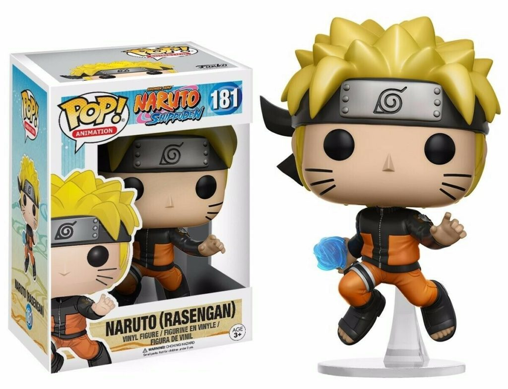Figurine Funko Pop Naruto Rasengan à côté de sa boîte.