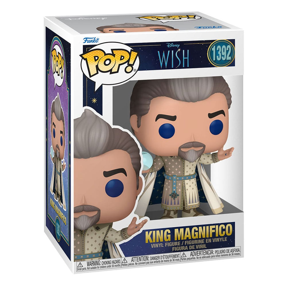 Figurine en vinyle Funko Pop du Roi Magnifico de Wish de Disney dans sa boîte.