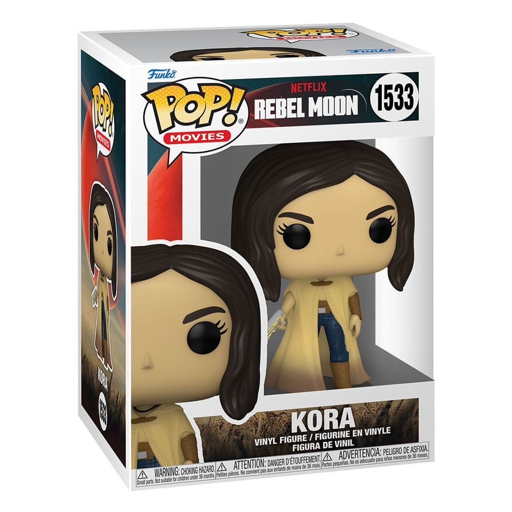 Figura de vinilo Funko Pop de Kora de Rebel Moon en su caja original.