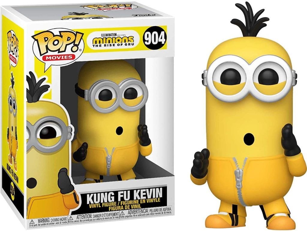Kung Fu Kevin Minion Pop-Vinyl-Figur in gelbem Trainingsanzug.