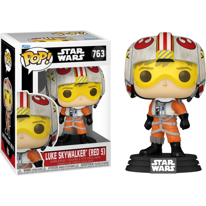 Star Wars Luke Skywalker Red 5 Funko Pop Figur mit Verpackung.