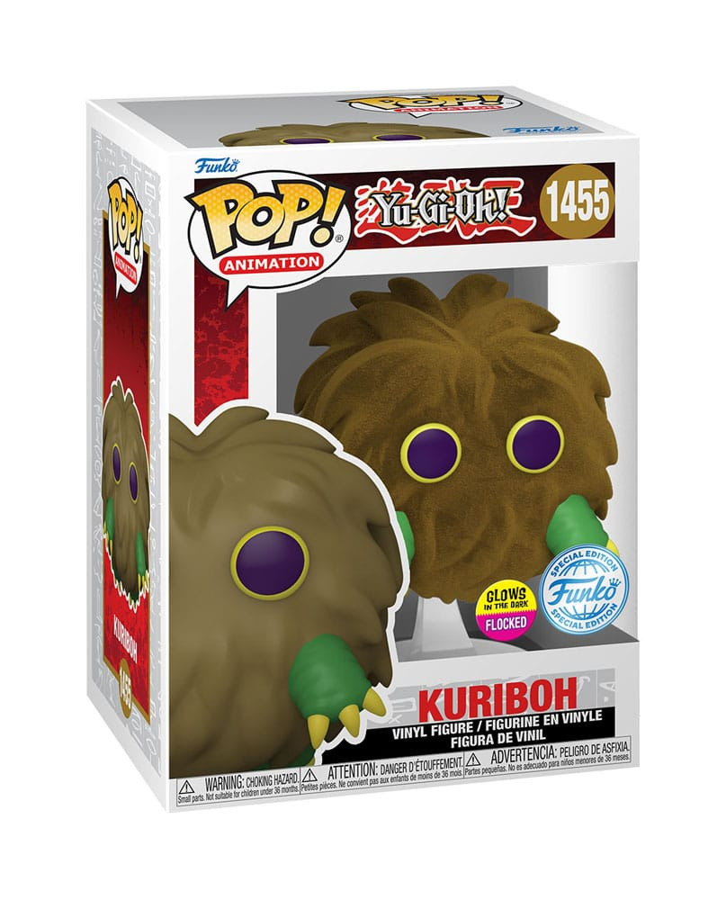 Figura de vinilo flocado Funko Pop! Animation Yu-Gi-Oh! Kuriboh 1455 en su caja.