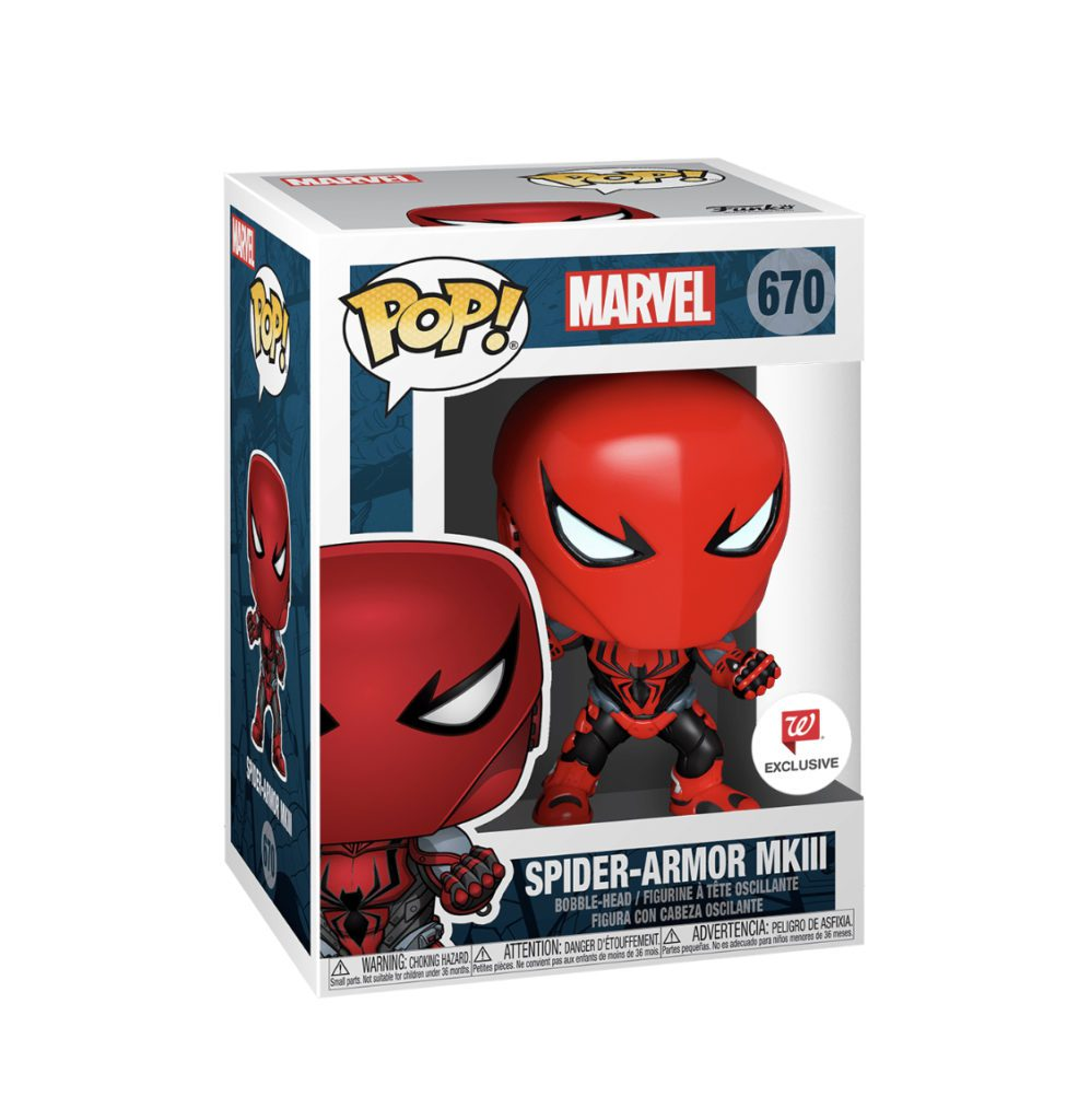 Funko Pop Marvel Spider-Armor MKIII Vinyl-Figur in Originalverpackung.