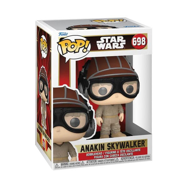 Star Wars Anakin Skywalker Pop! Figur in seiner Verpackung mit Brille und Pilotenmütze.