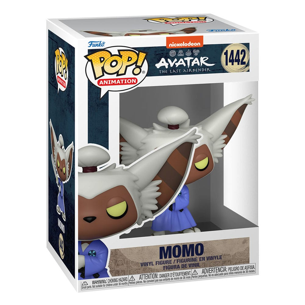 Eine verpackte Funko Pop Vinylfigur von Momo aus Avatar: Der Herr der Elemente, Nummer 1442.