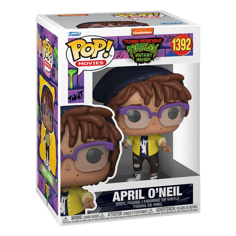 Figura de vinilo Funko Pop de April O'Neil de TMNT Mutant Mayhem en su caja original.