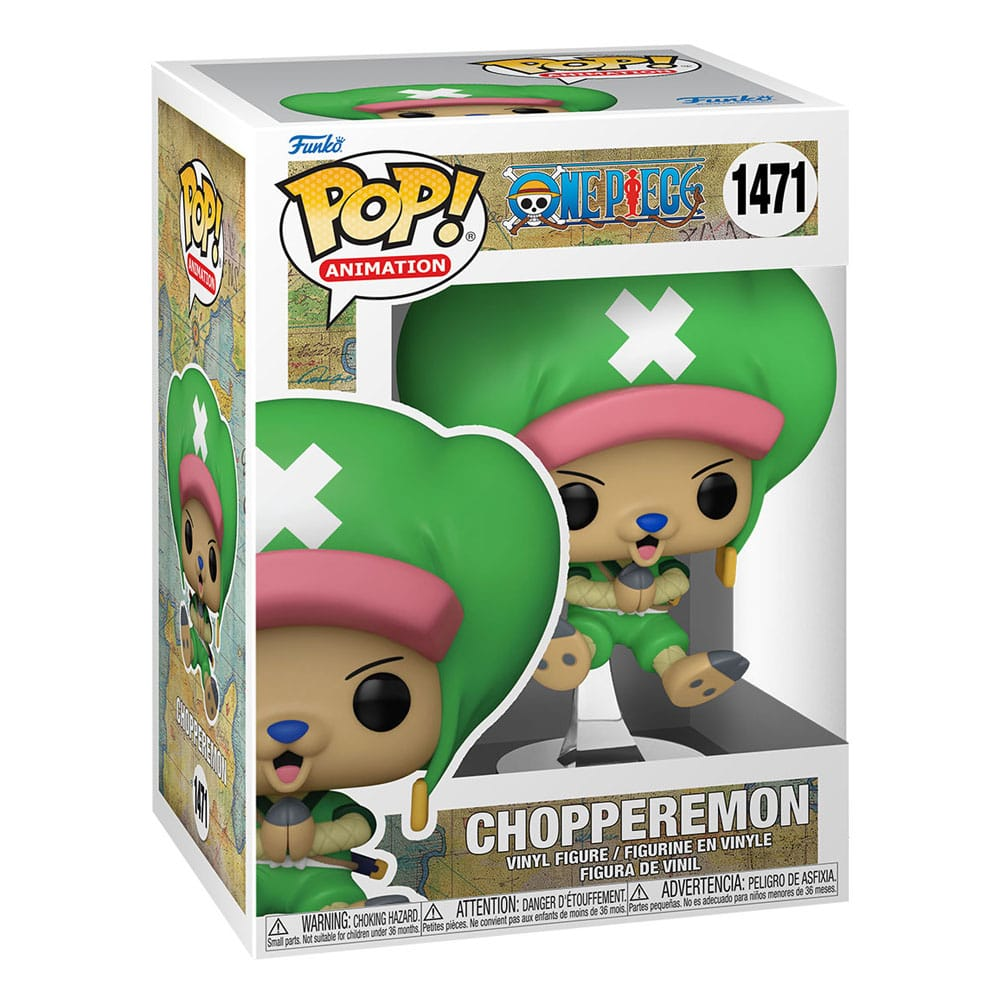 Funko Pop Animation 1471 Chopperemon Vinylfigur-Box aus One Piece, mit der Figur im Inneren.
