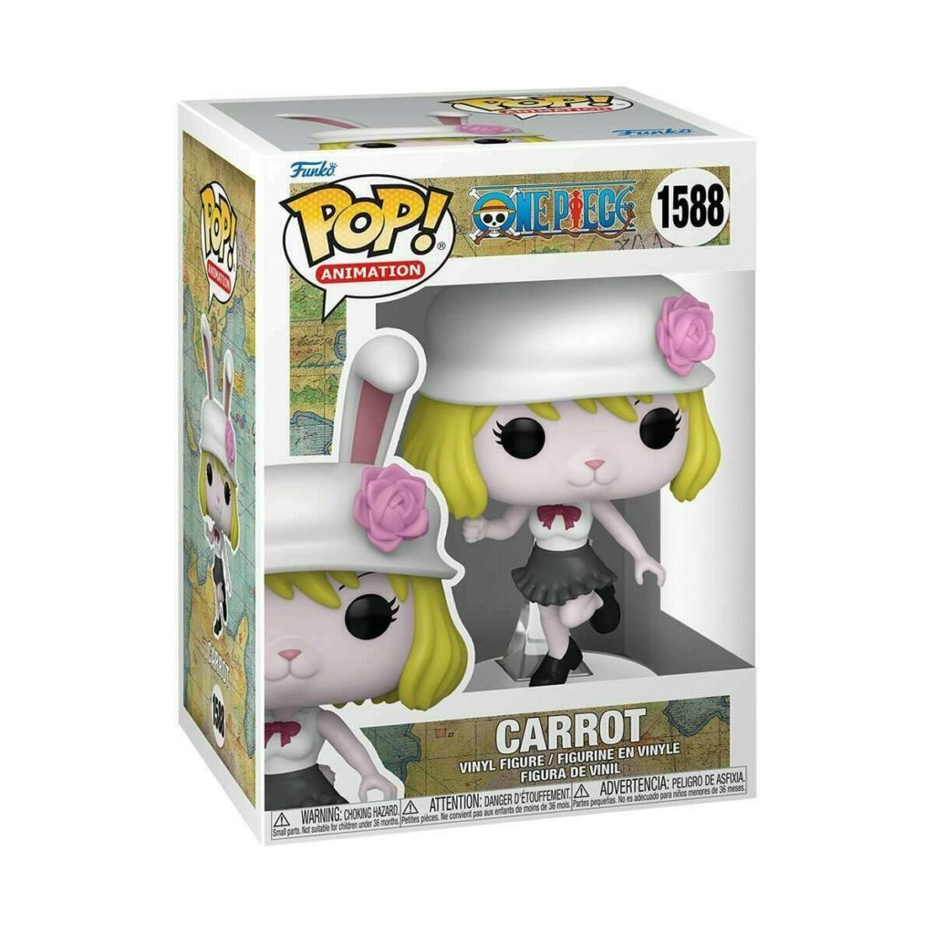 Figurine en vinyle Funko Pop Animation Carrot de One Piece dans sa boîte.