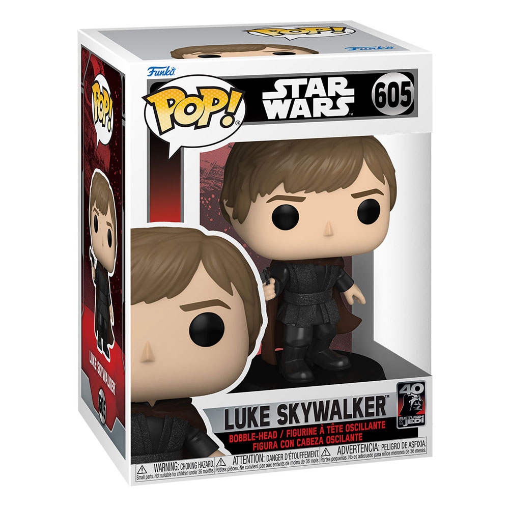 Star Wars Luke Skywalker Funko Pop Figur Nummer 605 in seiner ungeöffneten Verpackung.