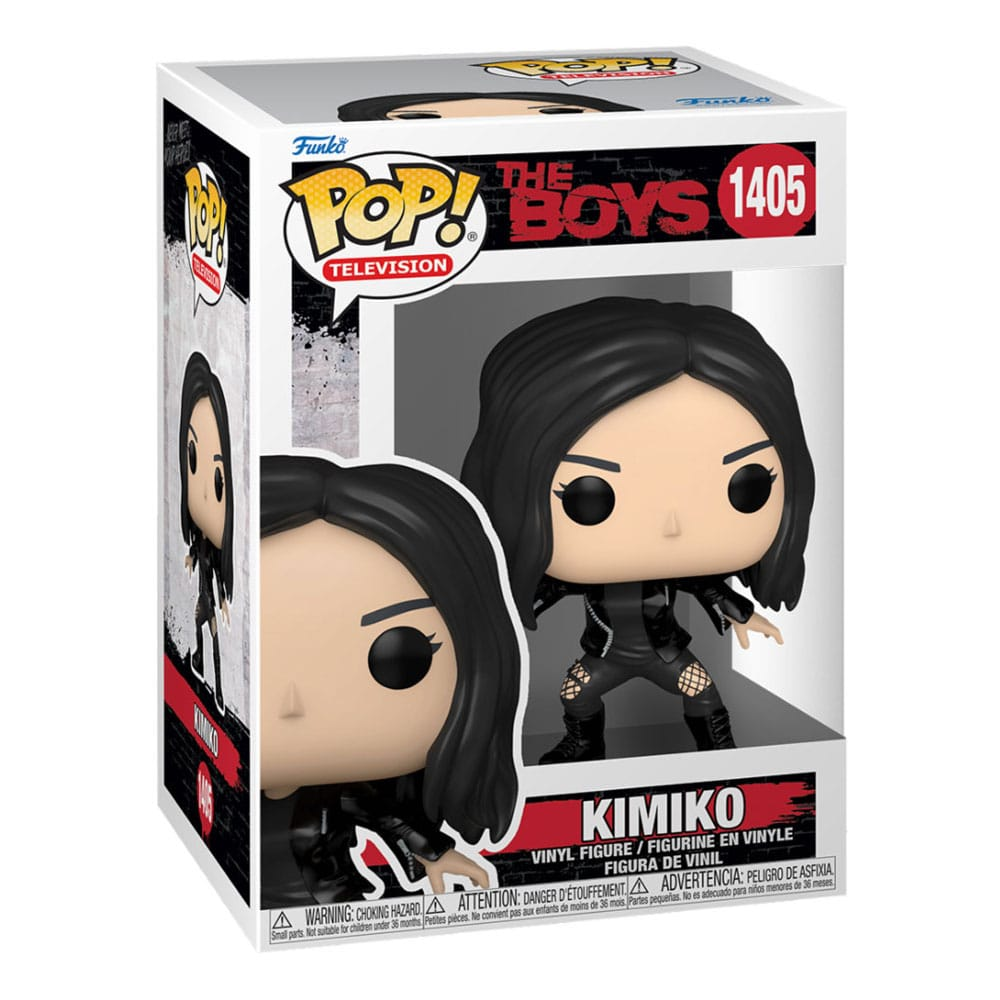 Figurine en vinyle Funko Pop The Boys Kimiko en boîte, avec cheveux noirs et tenue noire.