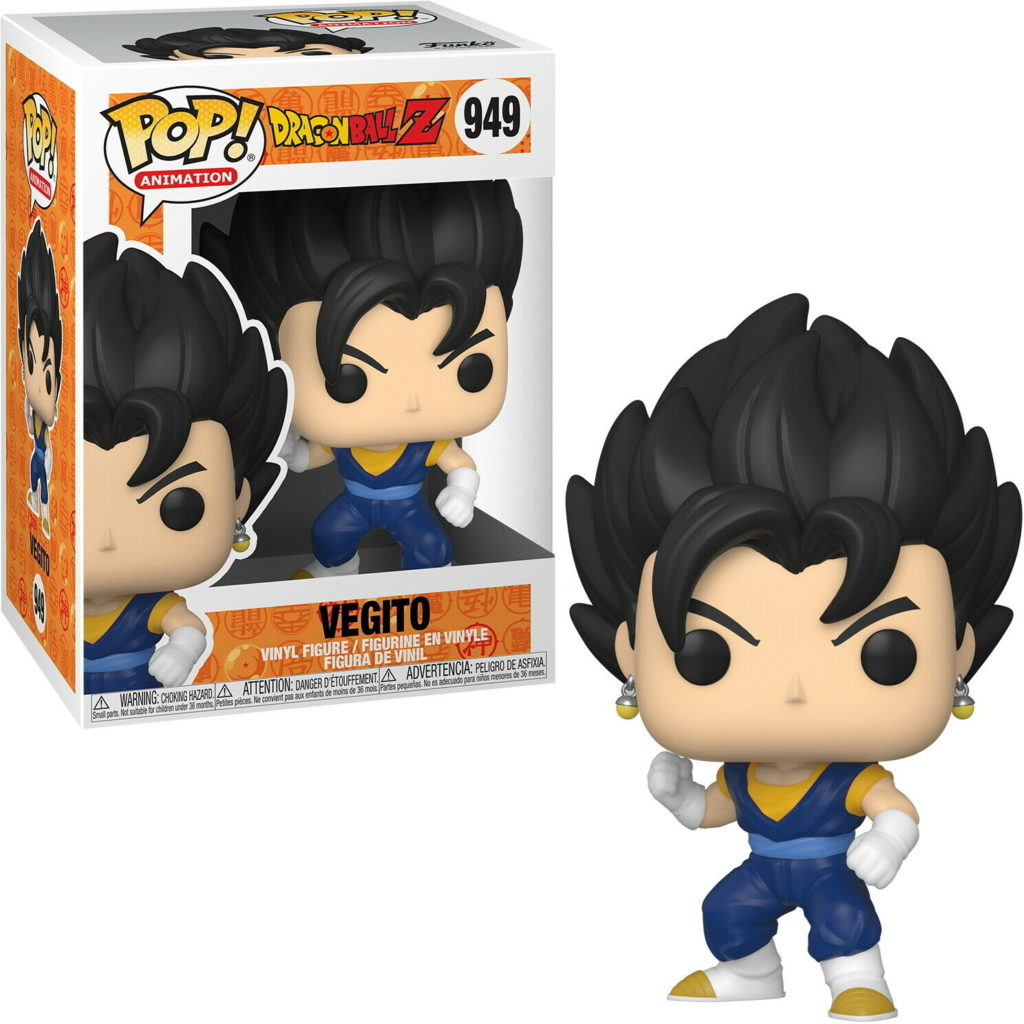 Dragon Ball Z Vegito Funko Pop Vinyl-Figur in Box neben der ausgepackten Figur.