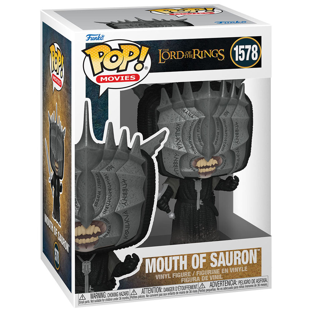 Figura de vinilo Funko Pop de la Boca de Sauron en una caja de coleccionista con la marca El Señor de los Anillos.