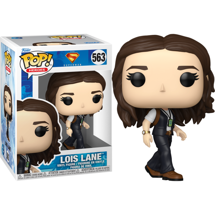 Figura de vinilo Funko Pop de Lois Lane con su caja sobre fondo negro.