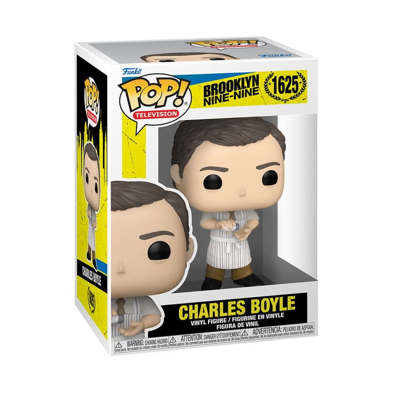 Figurka winylowa Funko Pop przedstawiająca Charlesa Boyle'a z Brooklyn Nine-Nine w oryginalnym pudełku.