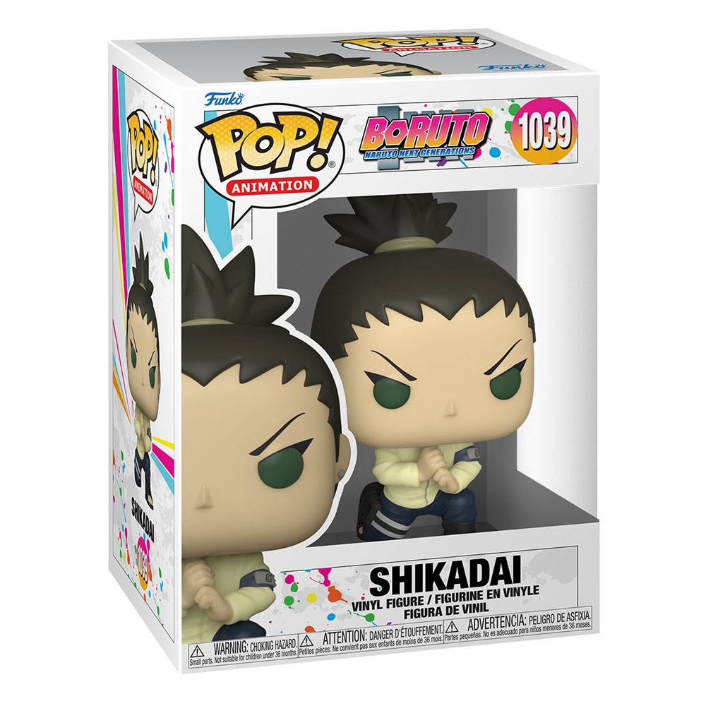 Figure in vinile Funko Pop Animation di Shikadai da Boruto nella sua scatola.