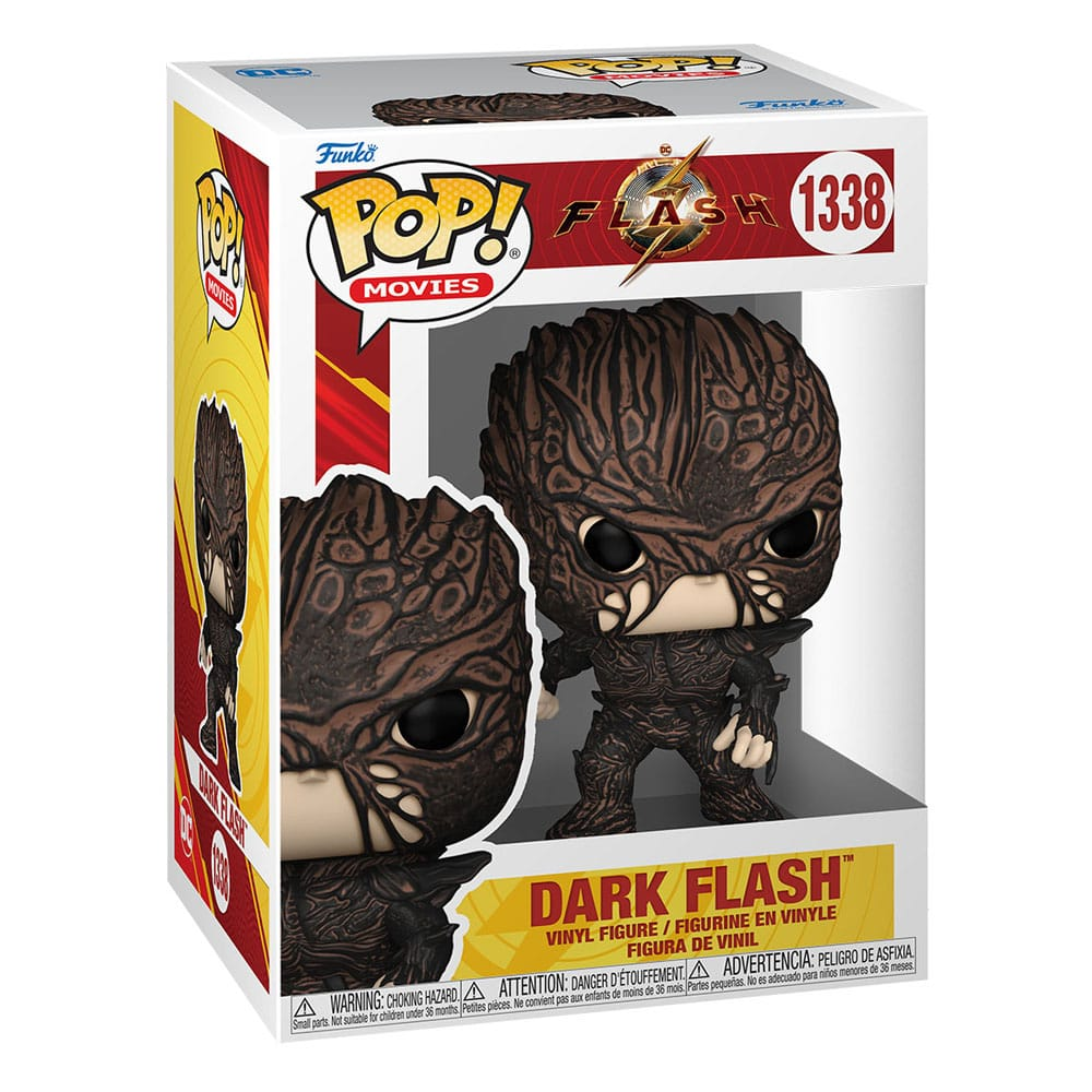 Una figura collezionabile in vinile Dark Flash Pop! nella sua scatola.