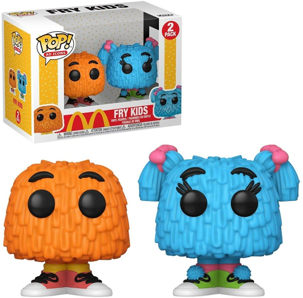 Funko Pop Ad Icons Fry Kids 2er-Pack Vinyl-Figuren mit ihrer Verpackungsbox.
