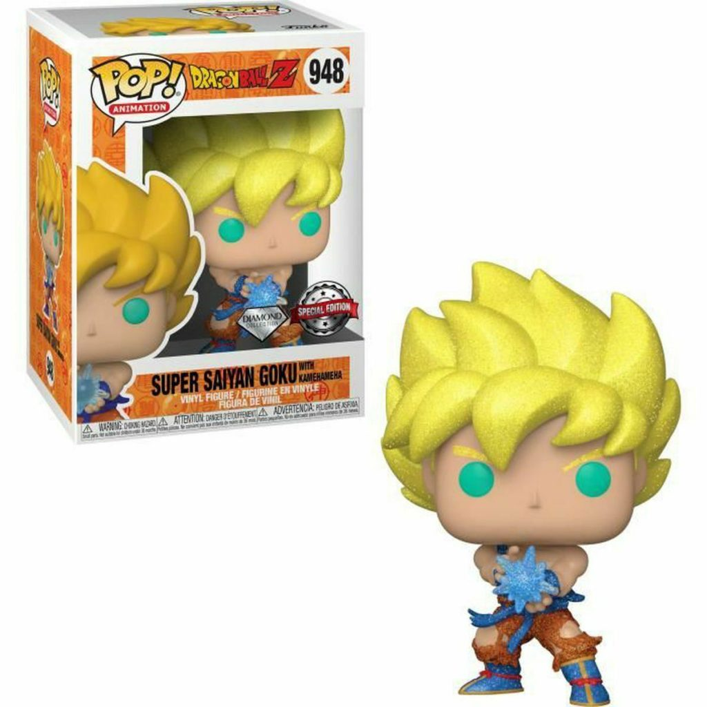 Figurka winylowa Funko Pop Super Saiyan Goku z efektem Kamehameha i opakowaniem.