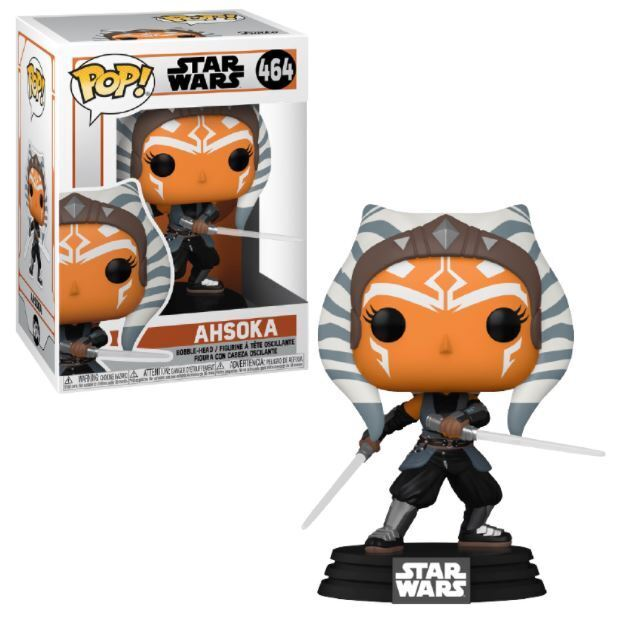 Star Wars Funko Pop Ahsoka Tano Figur vor ihrer Verpackung.