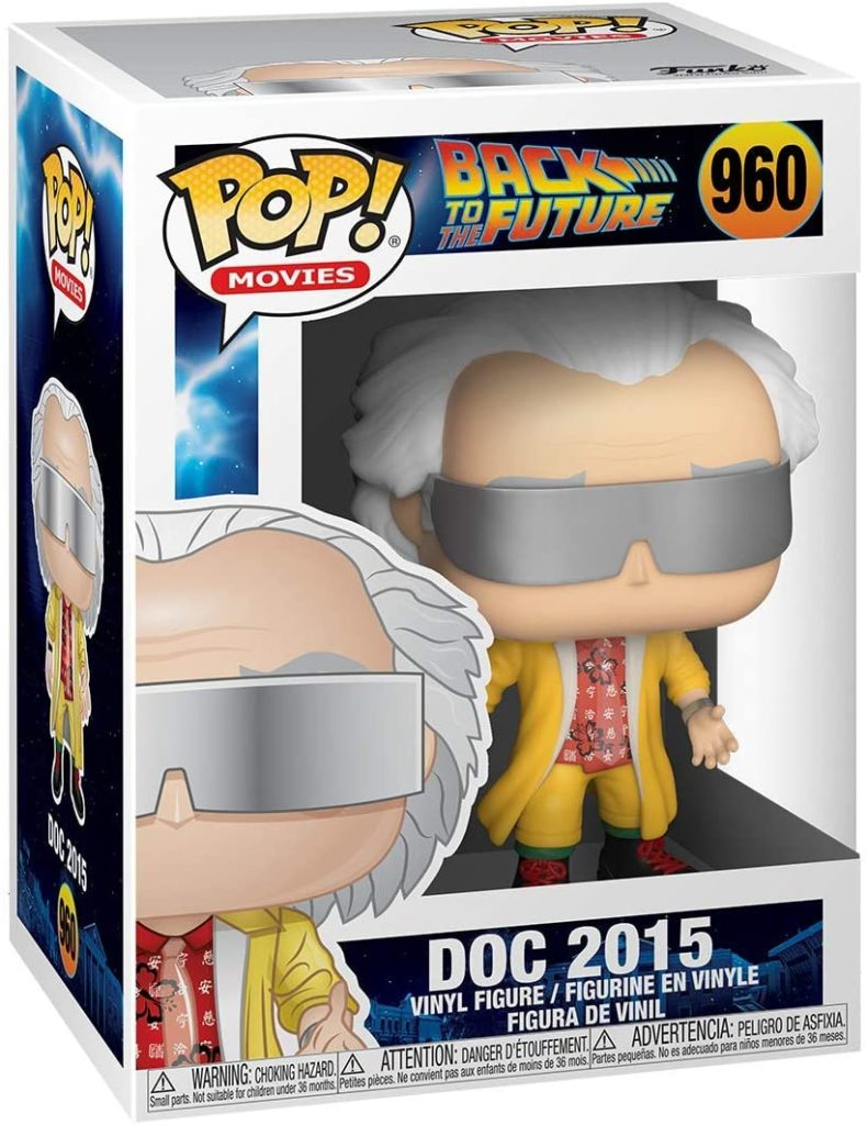 Figurine en vinyle Pop! Movies Doc 2015 dans sa boîte de collection.