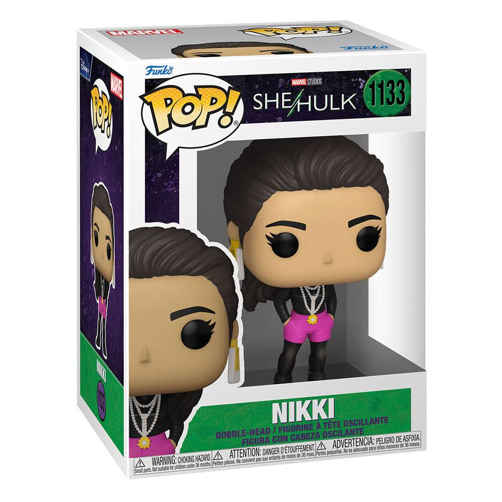Figure in vinile Funko Pop! Nikki in scatola She-Hulk con ampia finestra trasparente.