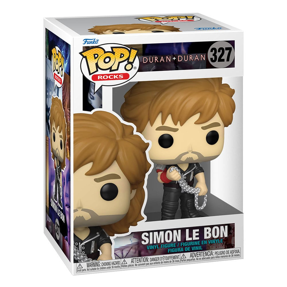 Figura de vinilo Funko Pop de Simon Le Bon de Duran Duran en su caja.