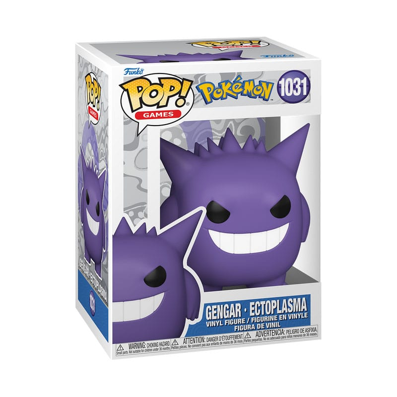 Une figurine en vinyle Funko Pop de Gengar de Pokémon dans sa boîte.