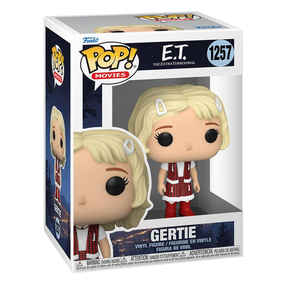 Funko Pop Vinylfigur von Gertie aus E.T. in einer Sammlerbox mit durchsichtigem Fenster.
