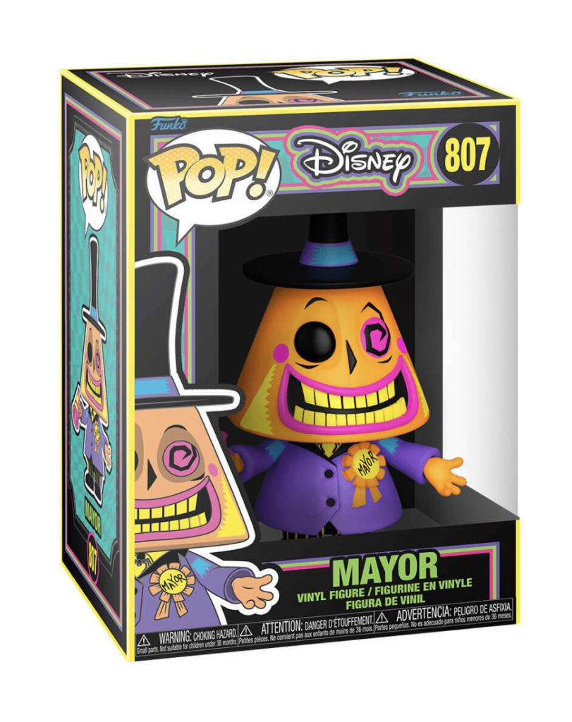 Funko Pop Vinylfigur des Bürgermeisters aus The Nightmare Before Christmas in seiner Verpackung.