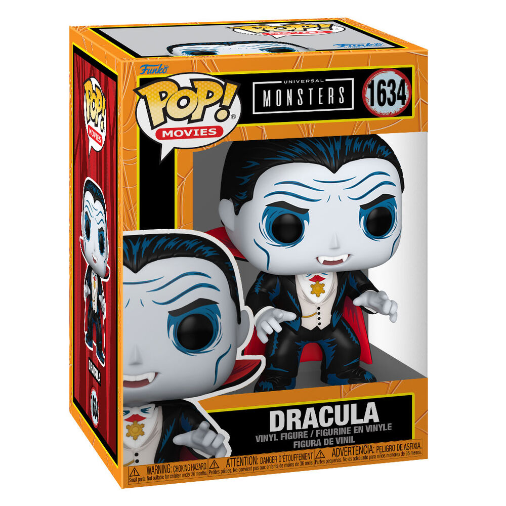 Funko Pop Dracula Vinylfigur in gelb-schwarzer Sammlerbox.