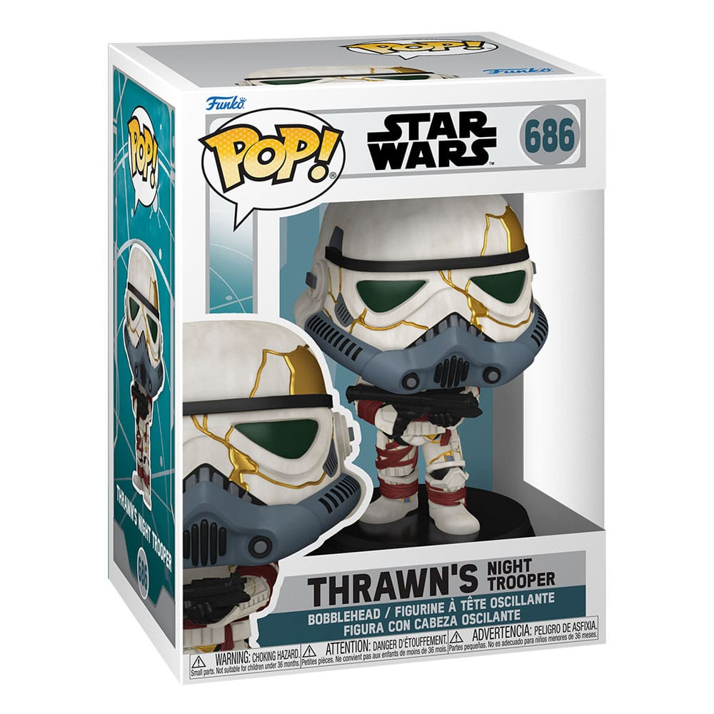 Figurka winylowa Funko Pop! Star Wars Thrawn's Night Trooper ze złotymi detalami w pudełku.