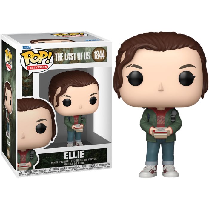 Una figura Funko Pop de Ellie de The Last of Us junto a su caja.