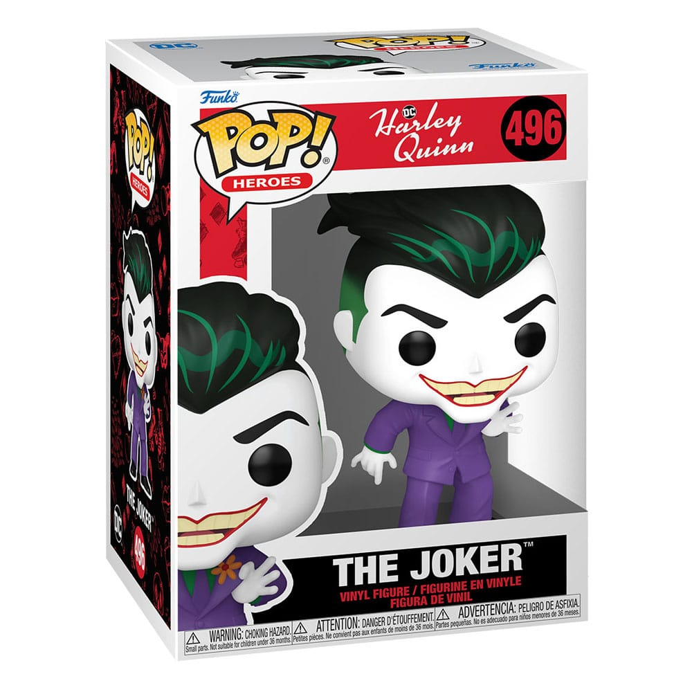 Zapakowana figurka winylowa Funko Pop przedstawiająca Jokera w fiolecie i zieleni.