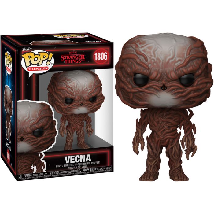 Figura de vinilo Funko Pop de Vecna de Stranger Things y su caja.